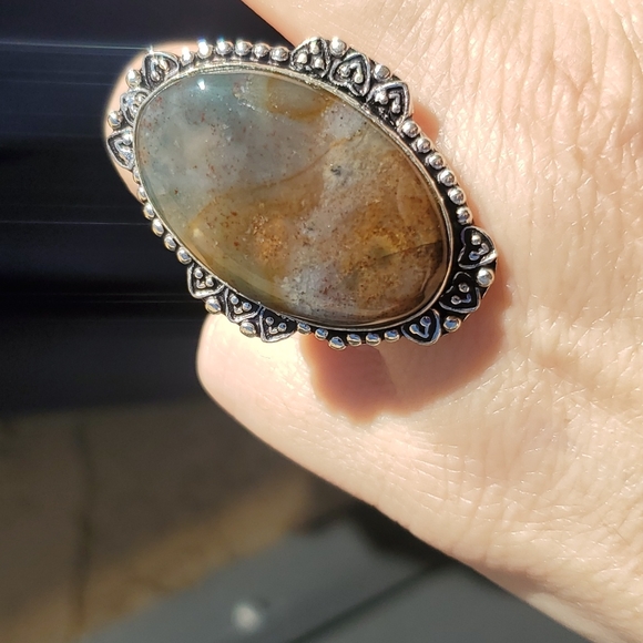 New Moss Agate 925 Silver Ring. - Picture 5 of 10
